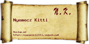 Nyemecz Kitti névjegykártya